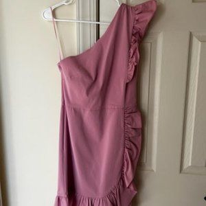 J Crew NWT Lilac/Pink One Shoulder Ruffle Dress - Size 6